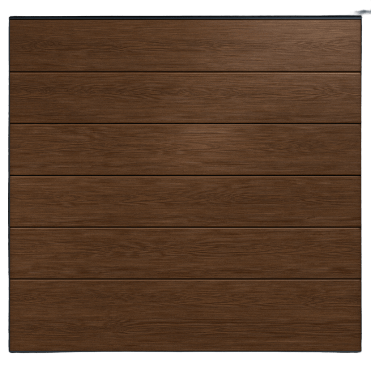 Seccion para puerta de Garage / Lisa / Linea Central / Panel de 18" / Color Cafe Oscuro / 20 pies Ancho / Estilo Americana.