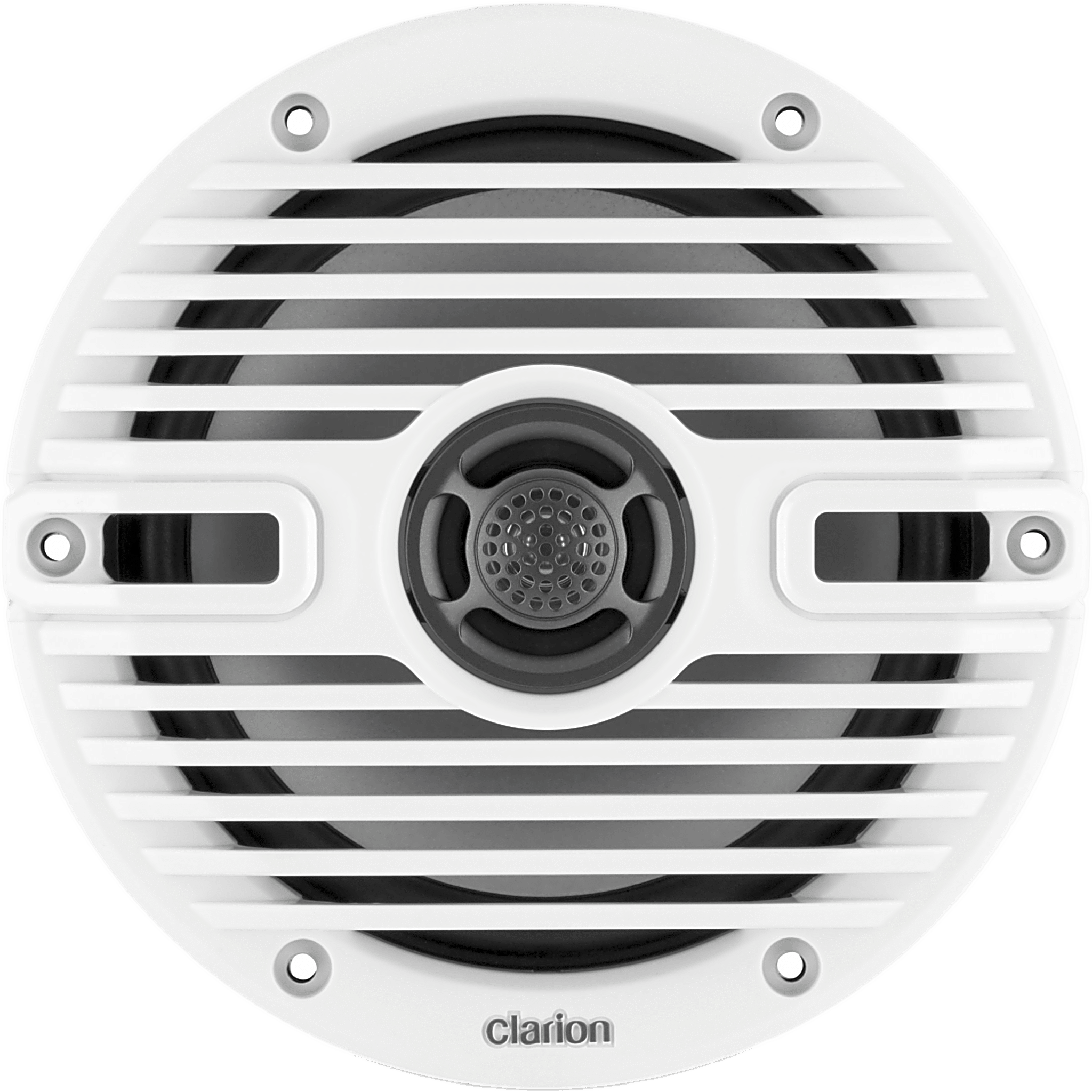 Altavoces náuticos Clarion® CMS 6.5" / 30 W RMS / 4 Ohmios / 87 dB / 55 Hz-20 KHz / RGB LED / Blanco y Negro Clásico