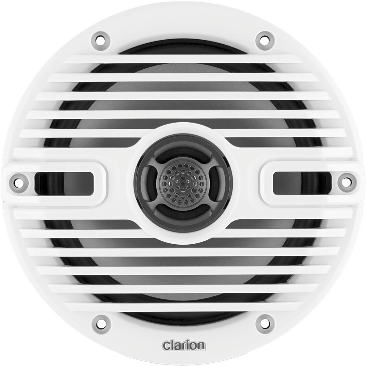 Altavoces náuticos Clarion® CMS 6.5" / 30 W RMS / 4 Ohmios / 87 dB / 55 Hz-20 KHz / RGB LED / Blanco y Negro Clásico