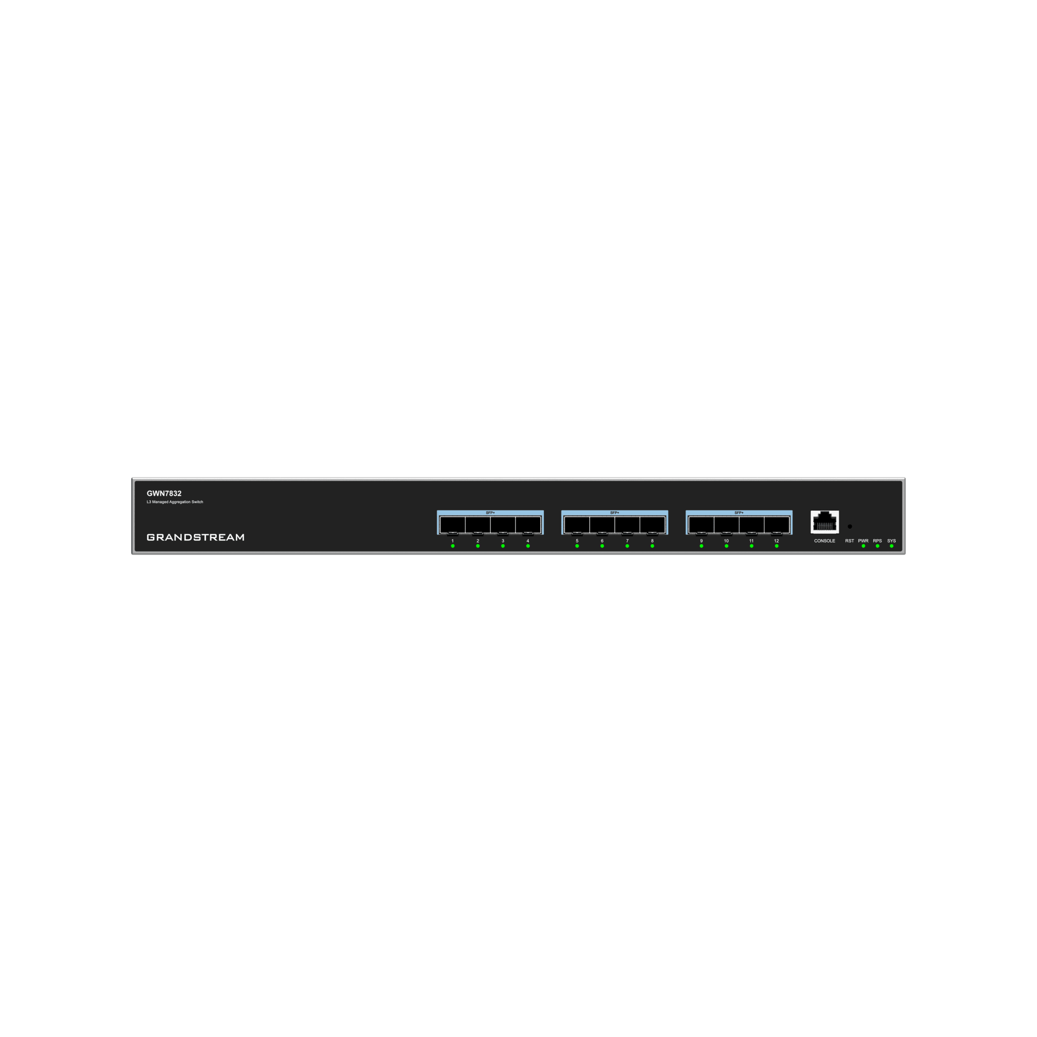 Switch de Agregación Capa 3 / 12 Puertos 10Gigabit SFP+ / QoS Integrada / Soporte IPv6 e IPv4 / Seguridad Avanzada / Stacking /