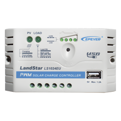 Controlador Solar PWM / 10A / 12/24V / Puerto USB / Indicadores LED / Tierra Positivo Común