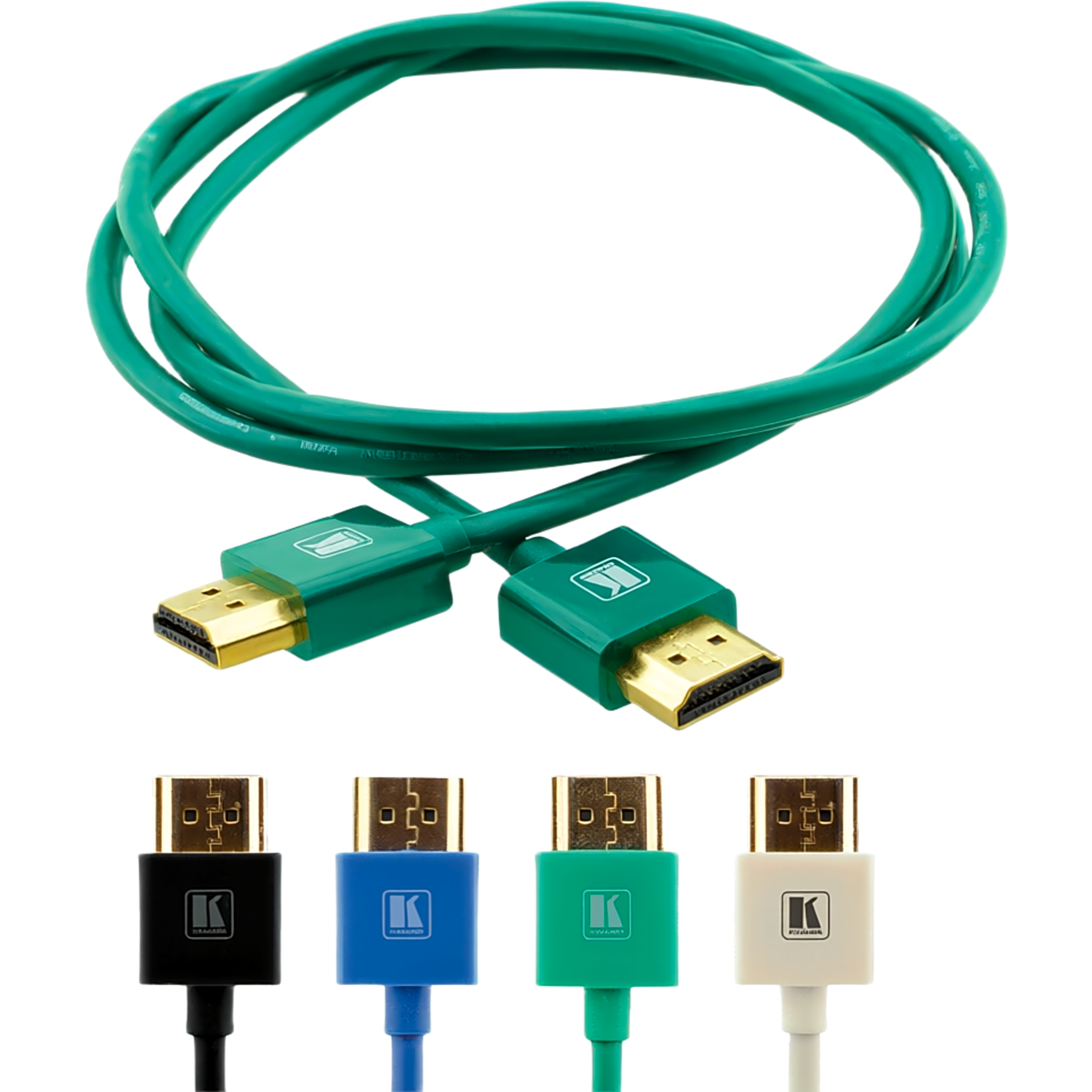 Cable HDMI Ultra Delgado Alta Velocidad con Ethernet | 4K@60Hz (4:2:0) | 18Gbps | Conector HDMI Delgado 16 mm (0.63 in) | Radio de Curvatura 36 mm (1.42 in) | Triple Blindaje | Conectores Chapados en Oro 24K | 3 mts | Verde