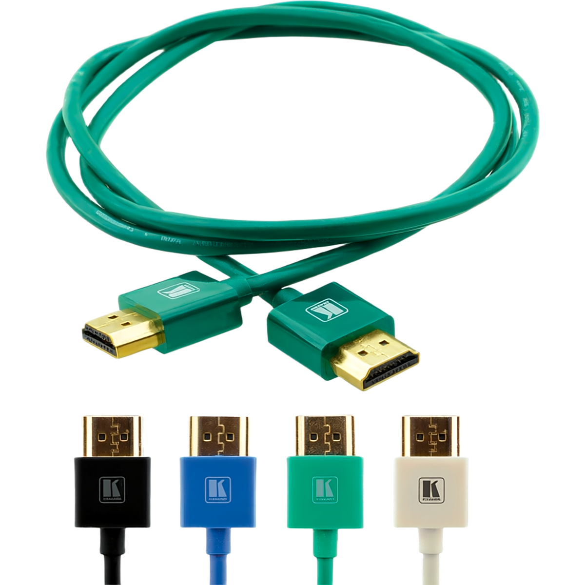 Cable HDMI Ultra Delgado Alta Velocidad con Ethernet | 4K@60Hz (4:2:0) | 18Gbps | Conector HDMI Delgado 16 mm (0.63 in) | Radio de Curvatura 36 mm (1.42 in) | Triple Blindaje | Conectores Chapados en Oro 24K | 3 mts | Verde