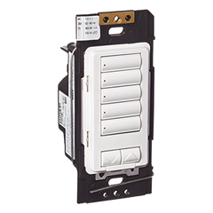 Botonera híbrida de 5 botones con atenuador de 450 W integrado, inalámbrica RF, sistema RadioRA 2