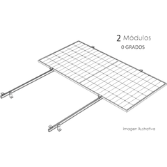Kit Basel Sistema de Montaje Fotovoltaico Para 2 Módulos a 0° / Velocidad de Viento 170 km/h / Módulo 2.382 m x 1.134 m (7.81 ft x 3.72 ft) / Potencia 645 W