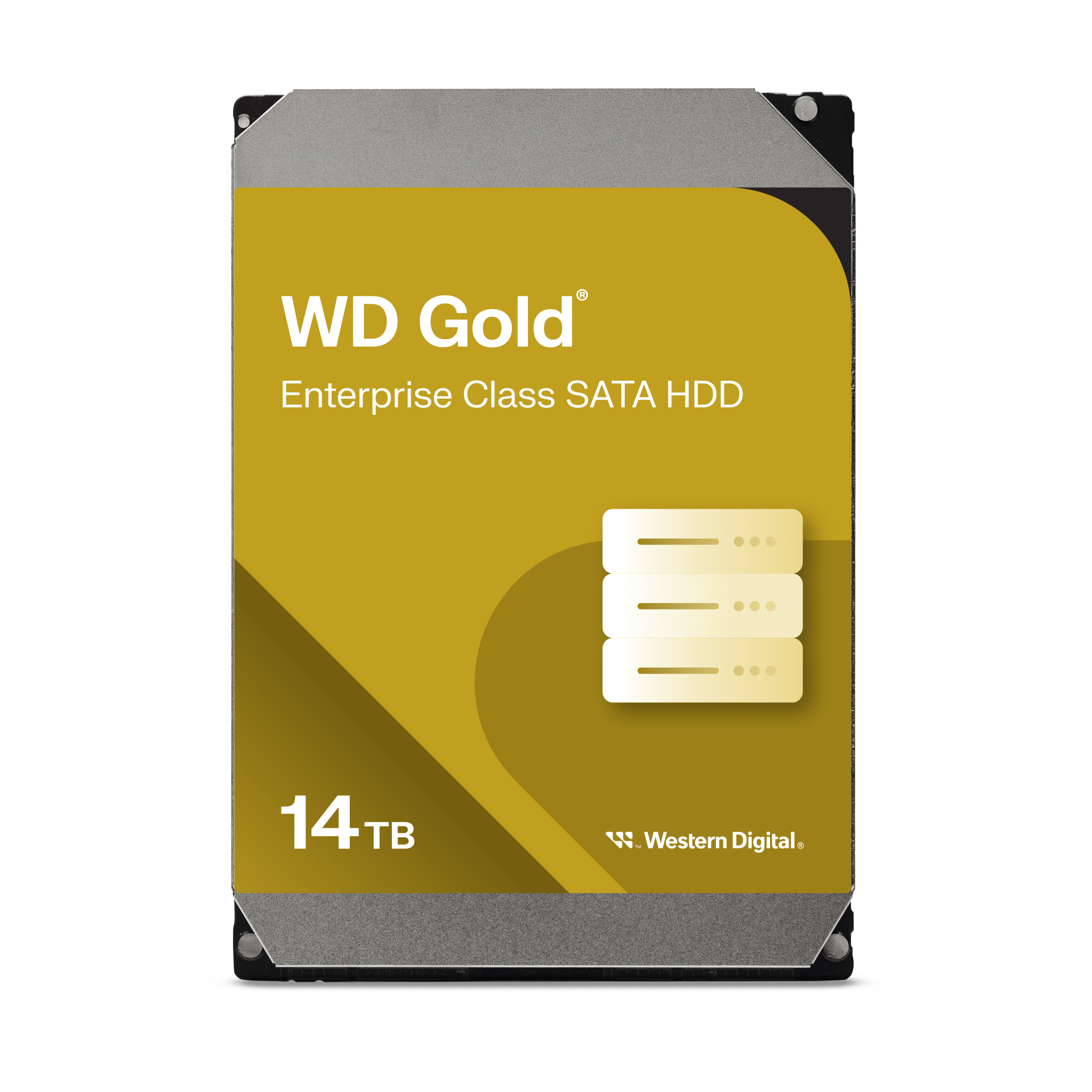 Disco Duro Empresarial WD Gold / SATA 6 Gb/s / 14 TB / 7200 RPM / Tecnología HelioSeal / ArmorCache / 5 Años Garantía / 2.5M Horas MTBF