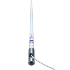 Antena Marina VHF / Fibra de Vidrio / Base Acero Inoxidable / 156-163 MHz / 6 dBi / Cable 10 m (32.8 ft) / PL-259 / Exterior