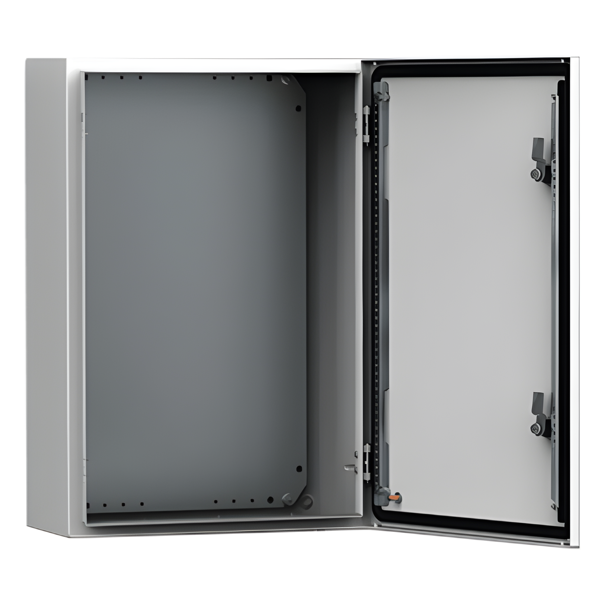 Gabinete de Uso Exterior MAS 600 x 400 x 210 mm (23.62 x 15.75 x 8.27 in) / NEMA 4/12/13 / IP66 / IK10 / Acero Dulce 1.5 mm / Platina de Montaje Incluida / Color Gris Claro