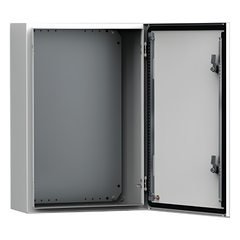 Gabinete de Uso Exterior MAS 600 x 400 x 210 mm (23.62 x 15.75 x 8.27 in) / NEMA 4/12/13 / IP66 / IK10 / Acero Dulce 1.5 mm / Platina de Montaje Incluida / Color Gris Claro