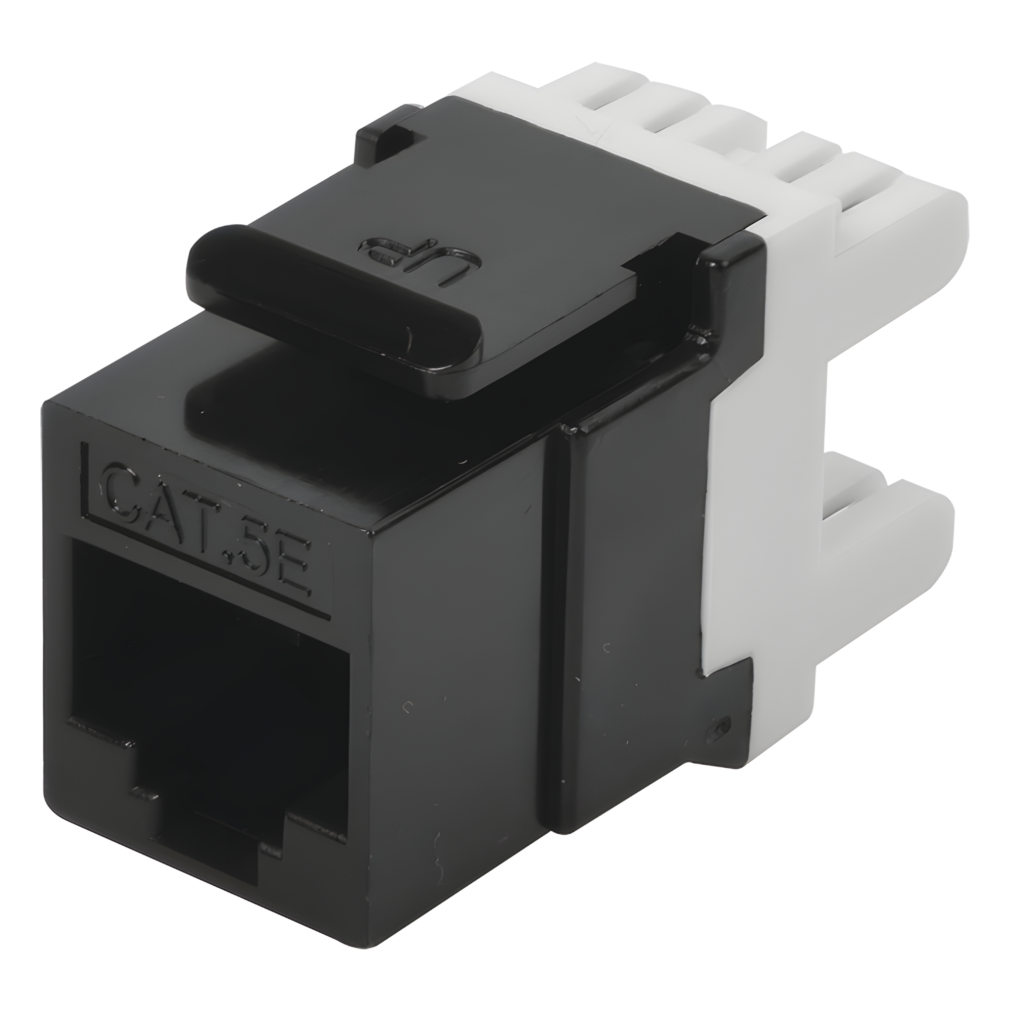 Módulo Jack Keystone Cat5e con Terminación en Ángulo 180 - Color Negro