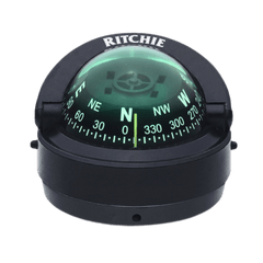 Brújula de Navegación Marítima Ritchie S-53 / Montaje en Bracket / Dial 2 3/4" (70 mm) / Iluminación Nocturna Verde / DirectiveForce Magnets / Construcción Compuesta Alta Temperatura / 100% Reparable