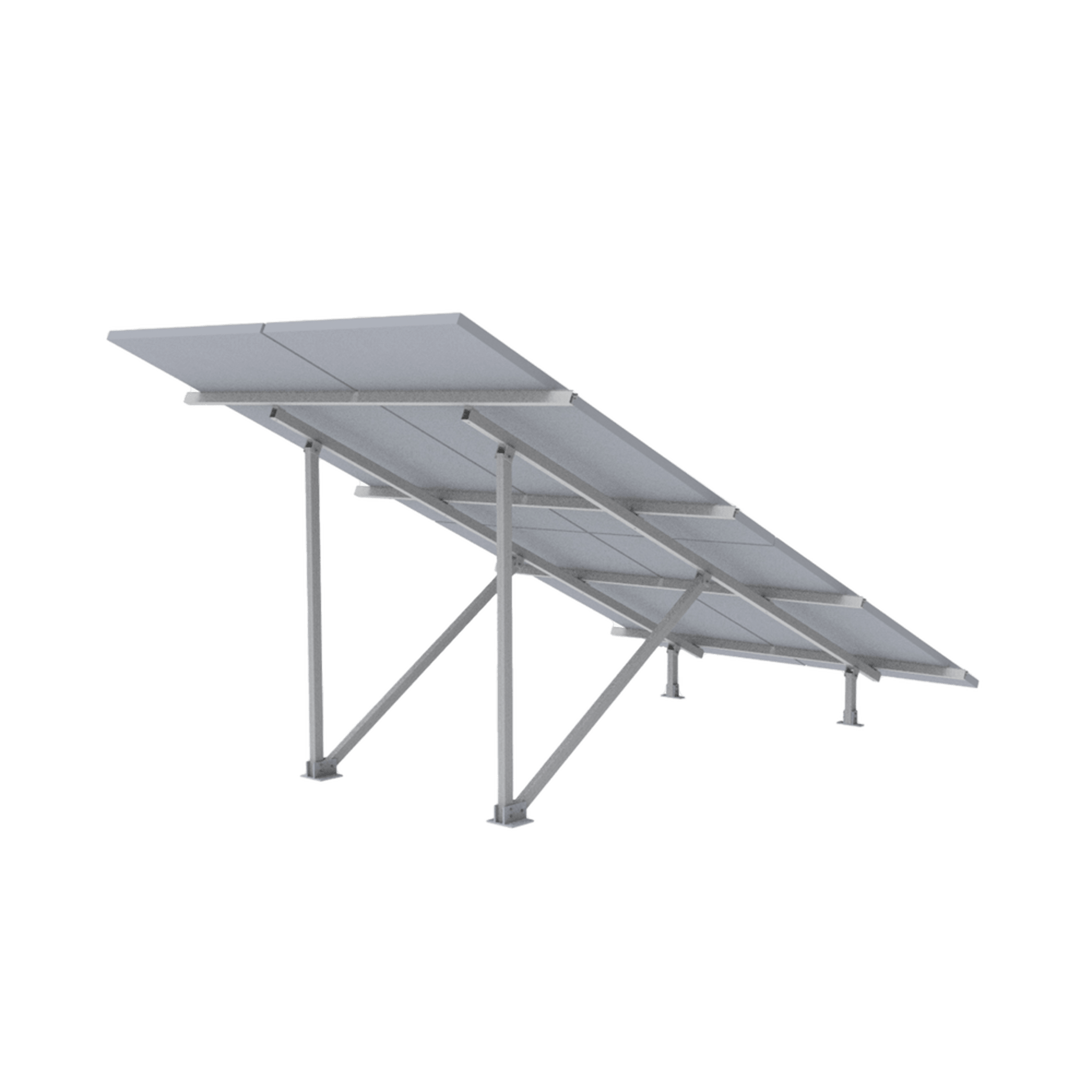 Montaje para Panel Solar 2X2, Riel 5 de 2700mm para Módulos con Espesor de 30-35mm, Vel. de Viento Máx. 136km/h