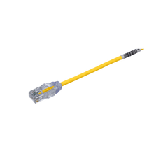 Cable de Parcheo TX6, UTP Cat6, Diámetro Reducido (28AWG), Color Amarillo, 7.62 Metros (25 Pies)