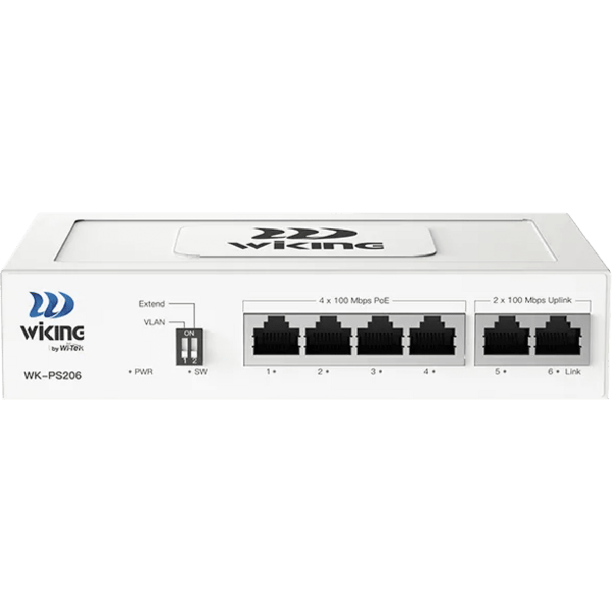 Switch no administrable PoE / Con 4 puertos 10/100 Mbps PoE af/at / 2 Puertos Uplink 10/100 MBPS / Presupuesto 45 W / PoE hasta 250 metros