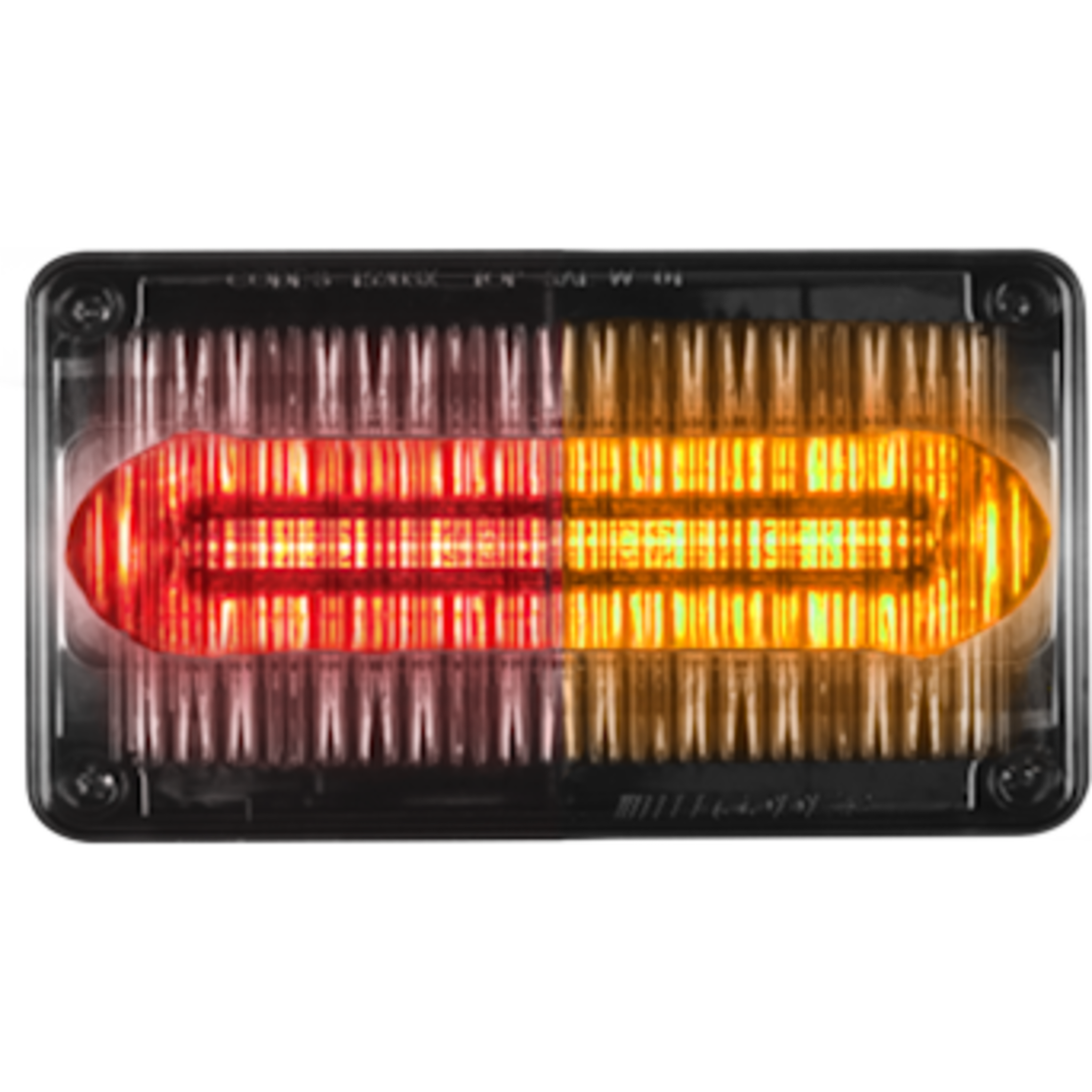 Luz Perimetral de 22 LED, 6 X 8.4 Pulgadas, Rojo/Ambar, Lente Transparente