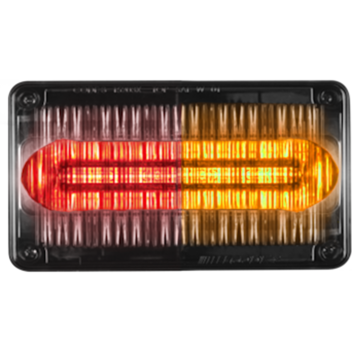 Luz Perimetral de 22 LED, 6 X 8.4 Pulgadas, Rojo/Ambar, Lente Transparente