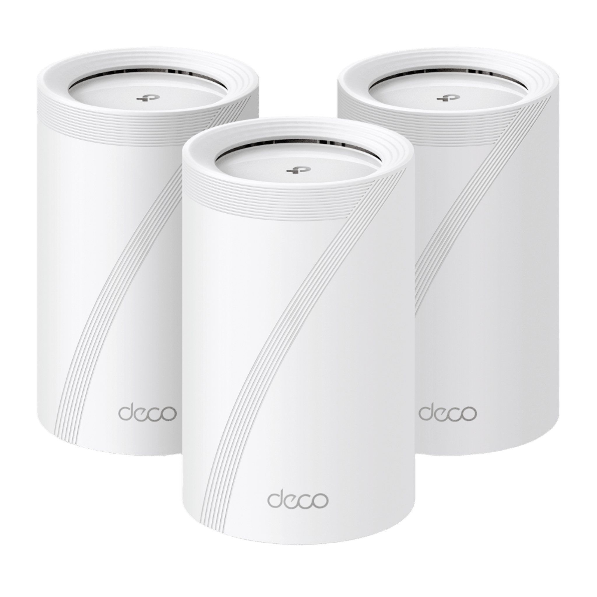 KIT 3 Routers Inalámbrico MESH Interior para Hogar / Triple Banda Wi-Fi 7 BE9300 Mbps / 2 Puerto 2.5 Gigabit WAN/LAN / 4 Antenas Internas / Operación Multi-Link MLO / Administración Mediante la App Deco (iOS, Android) / HomeShield