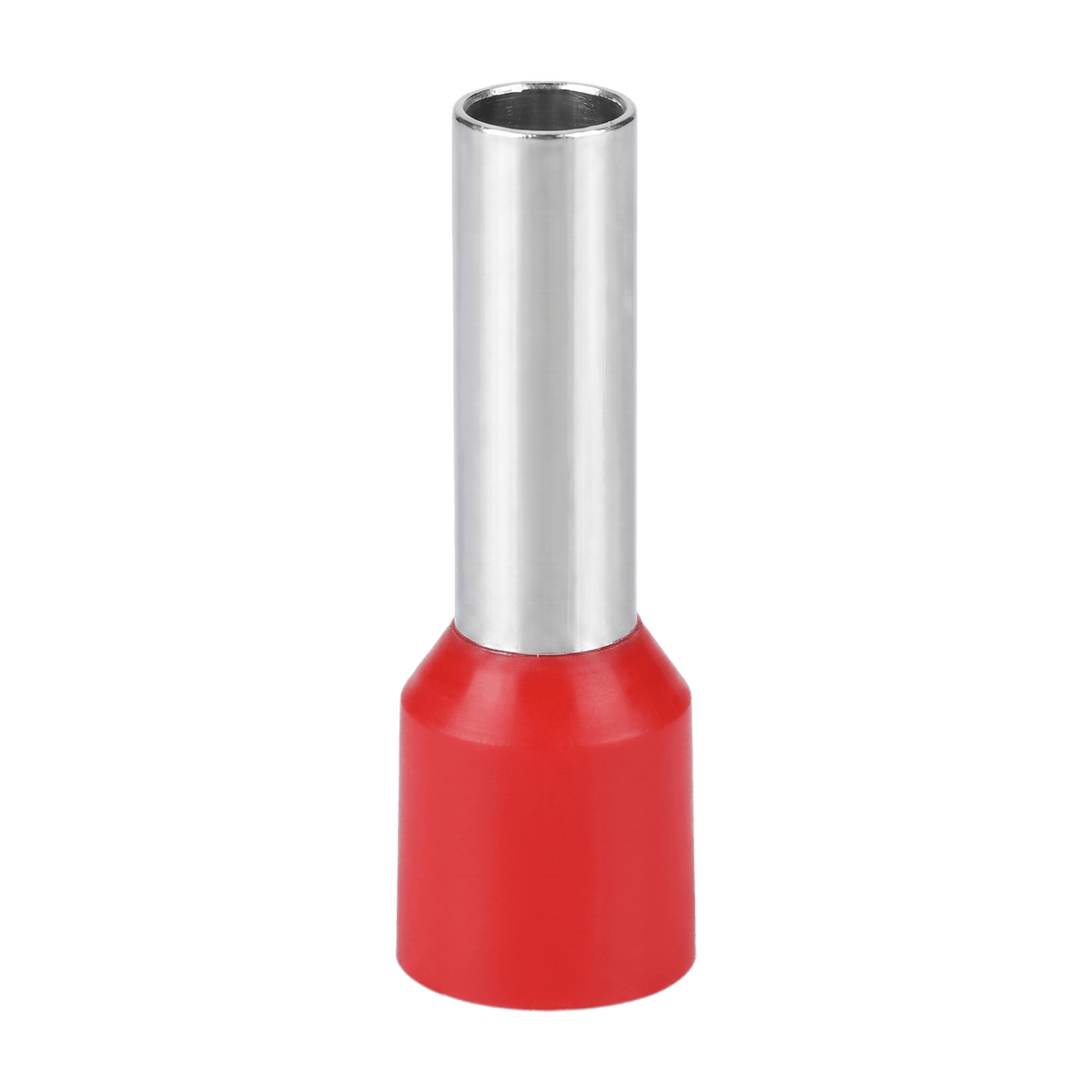 Conector Ferrule | 6AWG | 10mm²  | Conductor Latón Estañado  | Aislamiento PVC Rojo | 25 Piezas por Bolsa