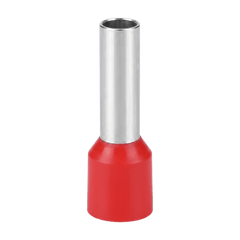Conector Ferrule | 6AWG | 10mm²  | Conductor Latón Estañado  | Aislamiento PVC Rojo | 25 Piezas por Bolsa