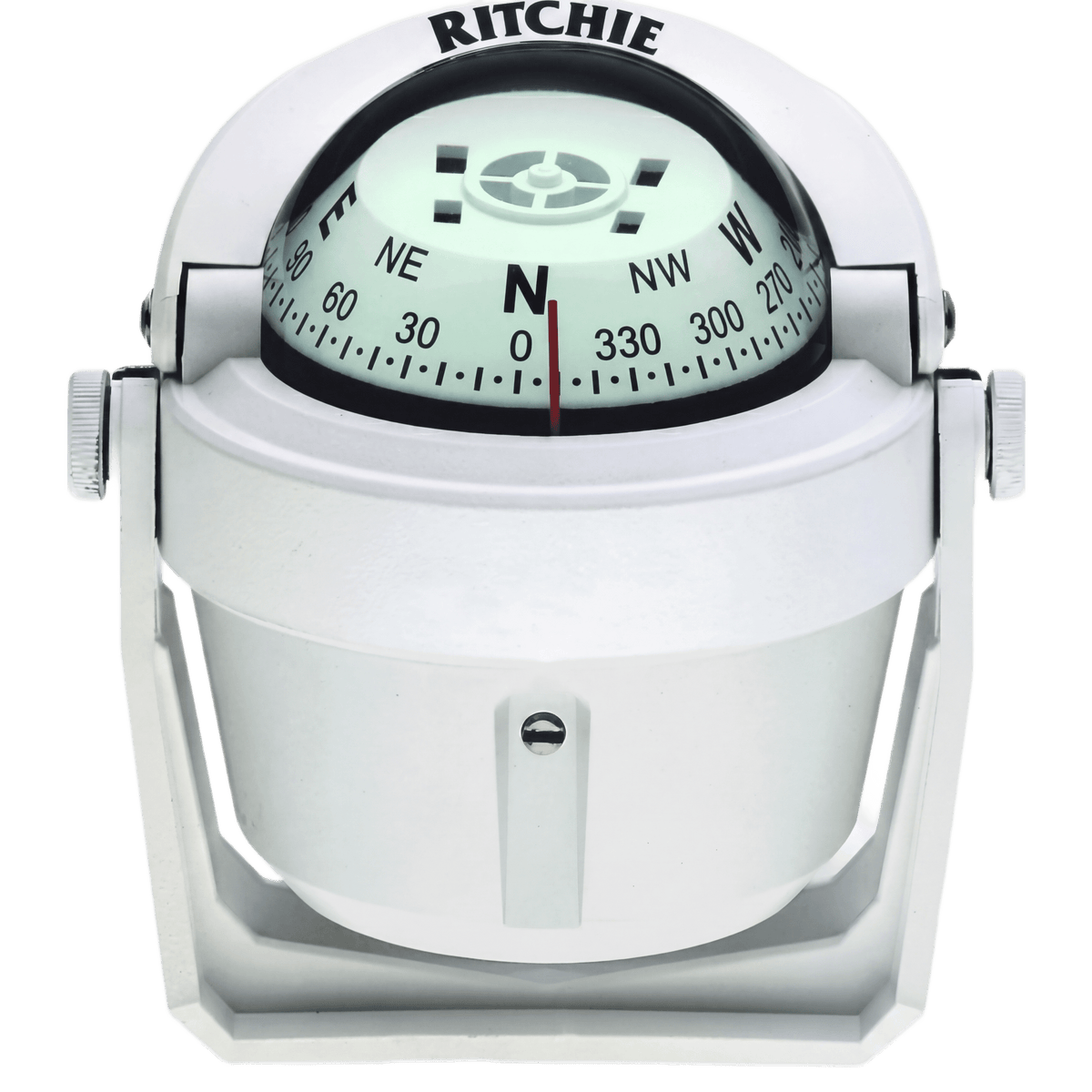 Brújula de Navegación Marítima Ritchie B-51W / Montaje en Bracket / Dial 2" (51 mm) / Iluminación Nocturna Verde / DirectiveForce Magnets / Construcción Compuesta Alta Temperatura / 100% Reparable