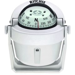 Brújula de Navegación Marítima Ritchie B-51W / Montaje en Bracket / Dial 2" (51 mm) / Iluminación Nocturna Verde / DirectiveForce Magnets / Construcción Compuesta Alta Temperatura / 100% Reparable
