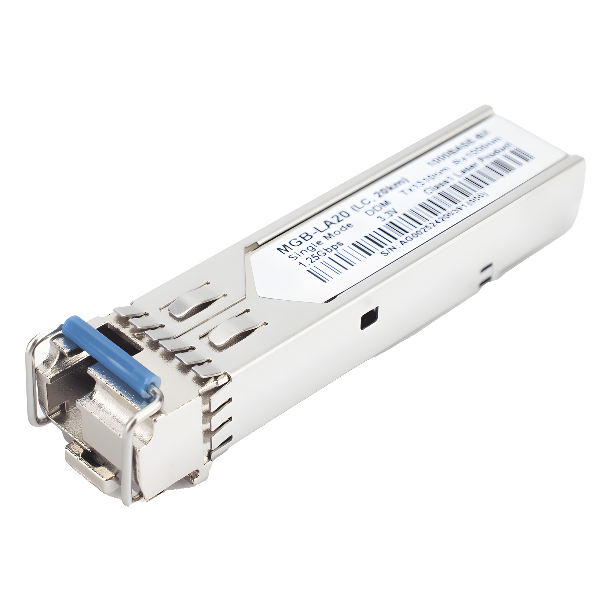 Transceptor WDM mini-Gbic SFP 1G LC TX:1310nm RX:1550 para fibra Mono Modo 20 Km, Requiere MGB-LB20