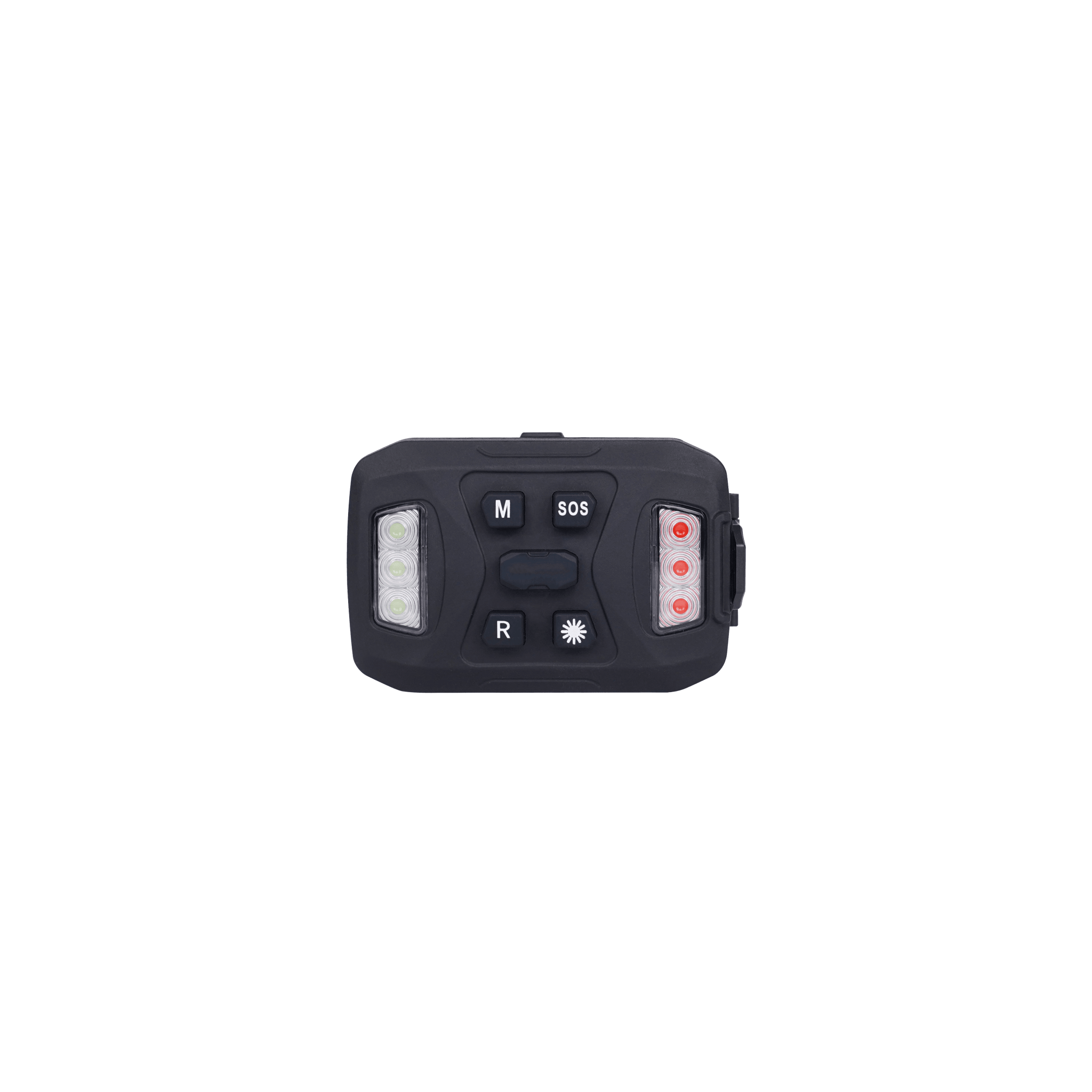 Luz Auxiliar Recargable, 26 LEDs, Rojo/Azul/Blanco, Incluye Clip y Base Magnética