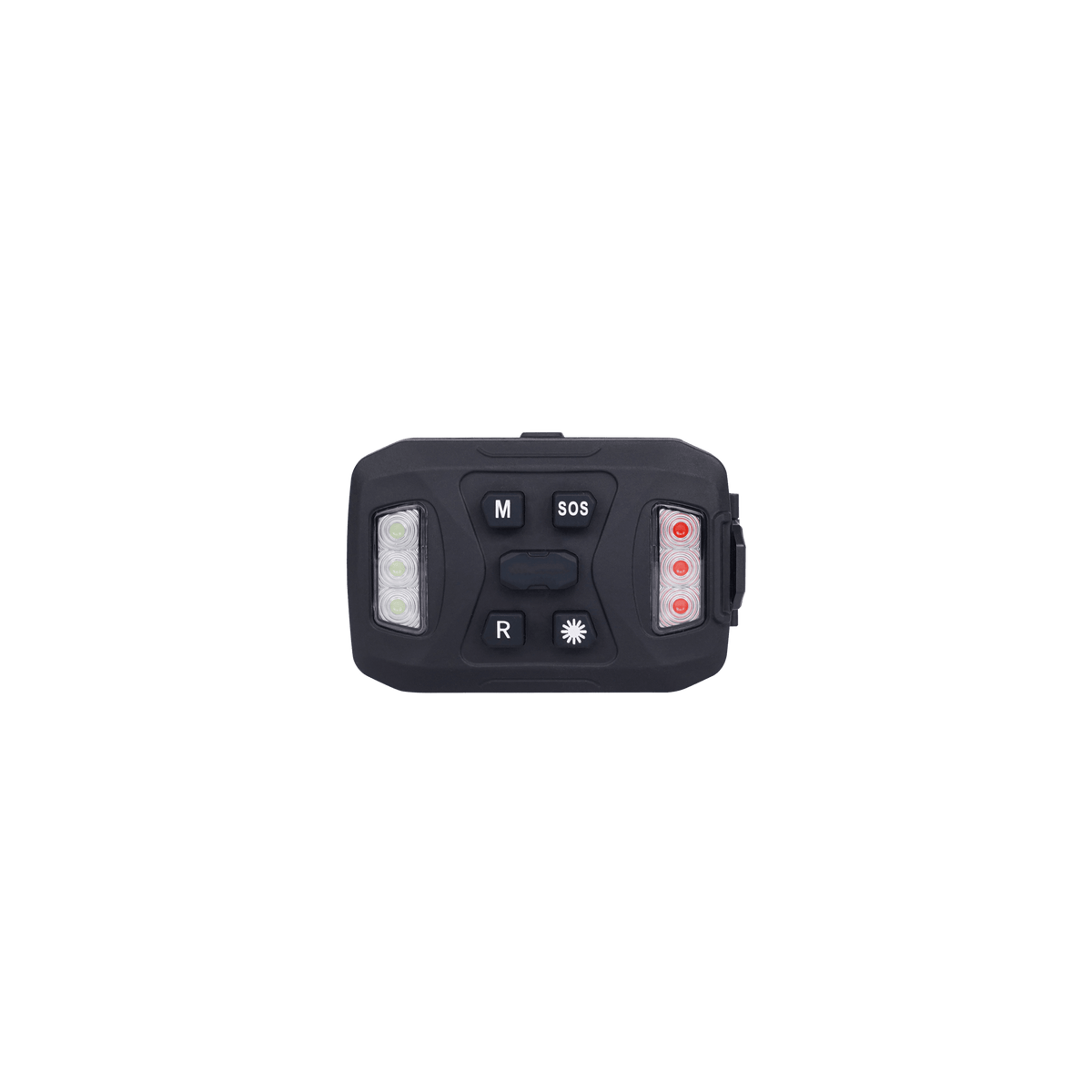 Luz Auxiliar Recargable, 26 LEDs, Rojo/Azul/Blanco, Incluye Clip y Base Magnética