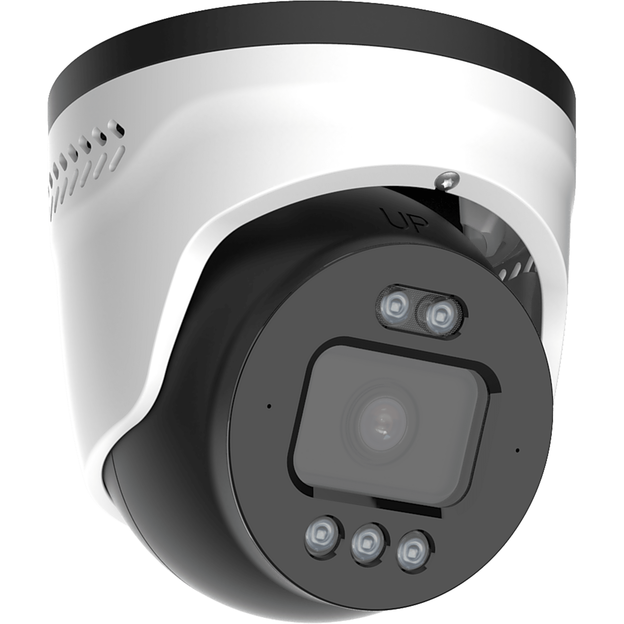 Cámara Turret AI TrueColor 8 Megapixels (4K) / Sensor 1/2.7" / Lente 4 mm F1.0 / Smart Hybrid Light IR 40 m (131.2 ft) + Luz Blanca 30 m (98.4 ft) / Luces Rojas y Azules de Disuasión / Audio Bidireccional / IP67 IK10 / PoE / NDAA Compli