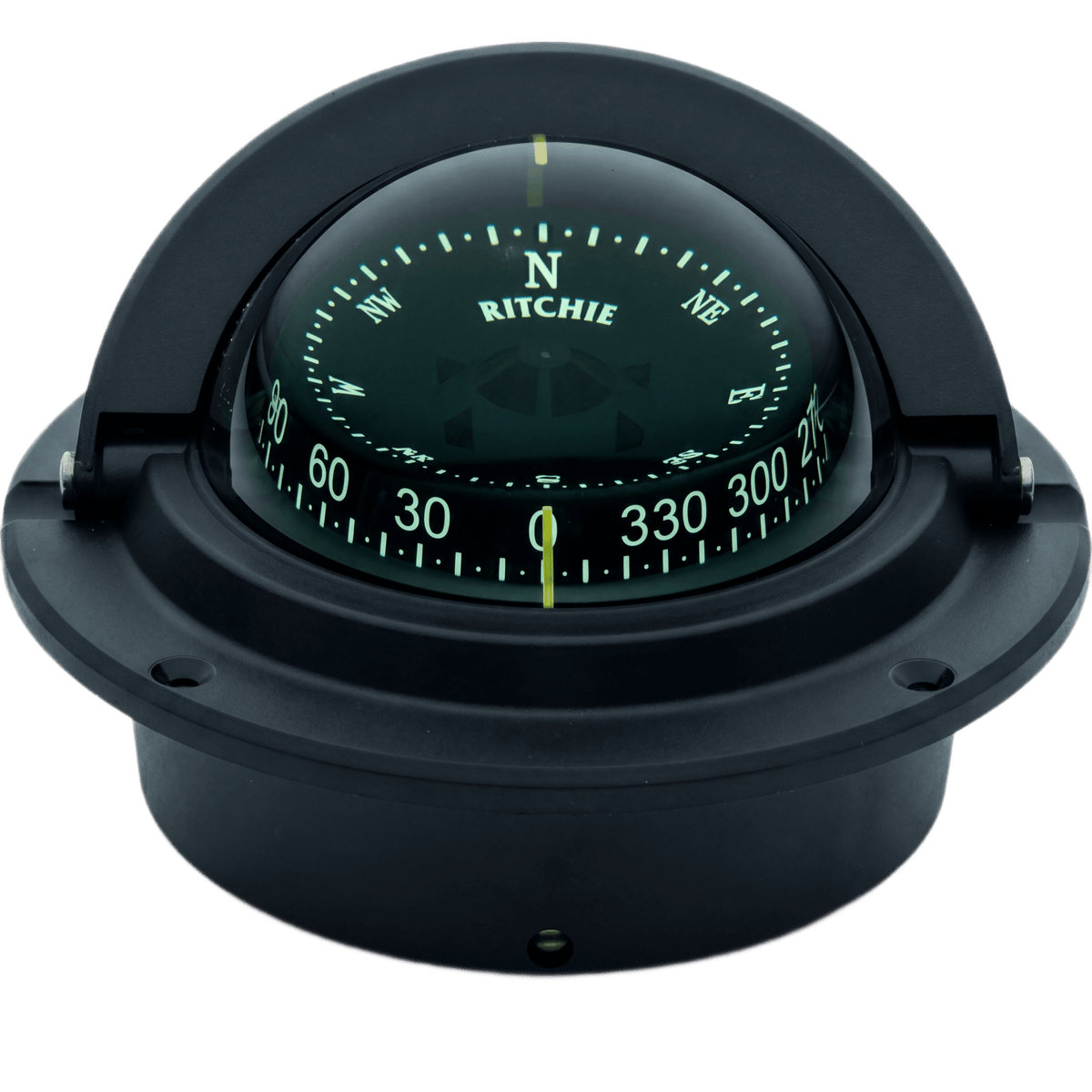 Brújula de Navegación Marítima Ritchie F-83 / Montaje Flush / CombiDial 3" (76 mm) / Iluminación NiteVu Verde / DirectiveForce Magnets / Construcción Compuesta Alta Temperatura / 100% Reparable