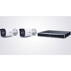 [ KIT ACUSEEK 2 CAM + 1 NVR ] / NVR 12 Megapixel / 8 Canales IP / 8 Puertos PoE / Cámara 4 MP / Tipo Bullet / Luz Dual 30 mts IR + 30 mts Luz blanca / Microfono Integrado / Exterior IP67 / WDR