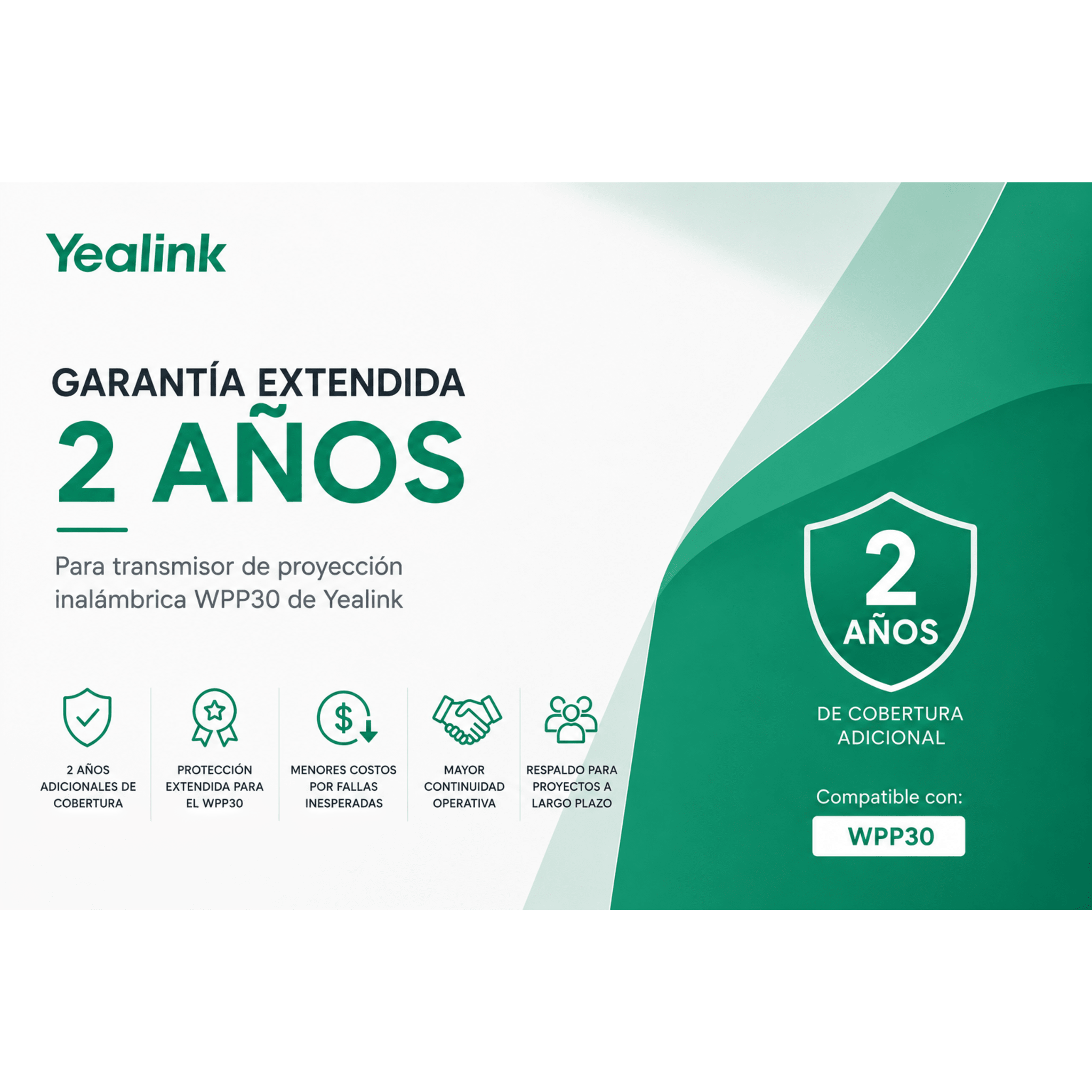 Garantia Extendida de 2 Años para Pod de Proyección Inalambrica WPP30 de Yealink