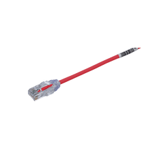 Cable de Parcheo TX6, UTP Cat6, Diámetro Reducido (28AWG), Color Rojo, 4.57 Metros (15 Pies)