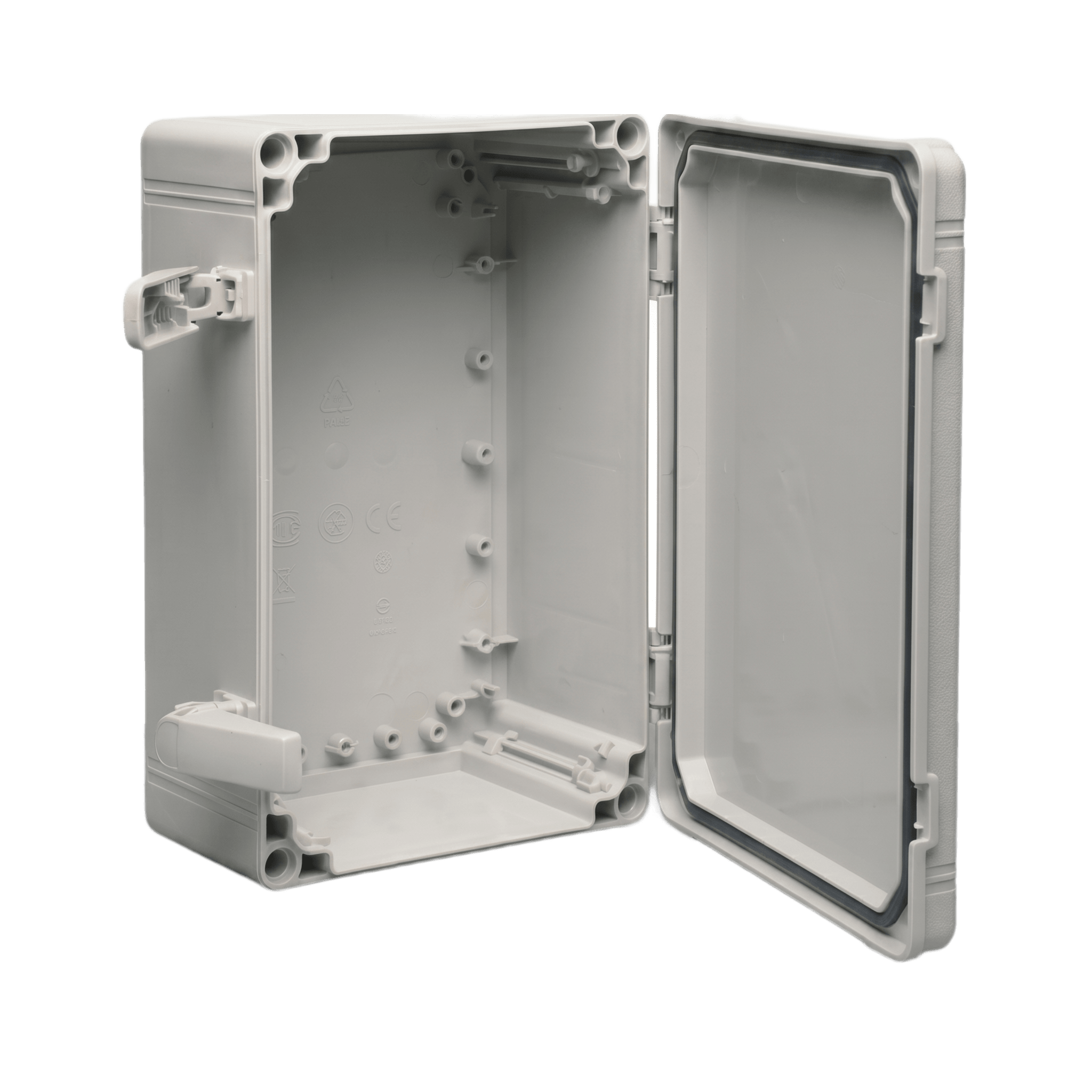 Gabinete QLine I Tipo 4X / 200 x 200 x 180 mm (7.87 x 7.09 x 7.09 in) / ABS / IP66 / Tapa Opaca con Tornillos / Montaje 180 x 180 mm / Gris RAL 7035