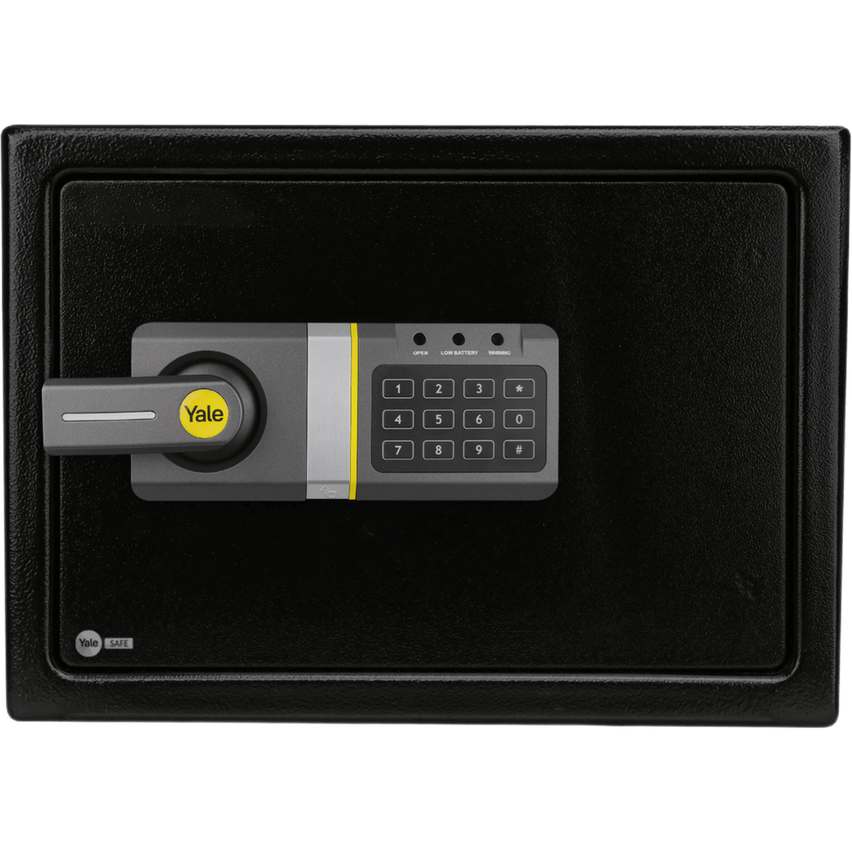 Caja Fuerte Residencial Electrónica / Apertura por Código y Llave / Medium / 350 x 250 x 250 mm (13.8 x 9.8 x 9.8 in) / Acero Reforzado / 2 Bulones / Alimentación 6 Vcc / Bloqueo por Intento Fallido