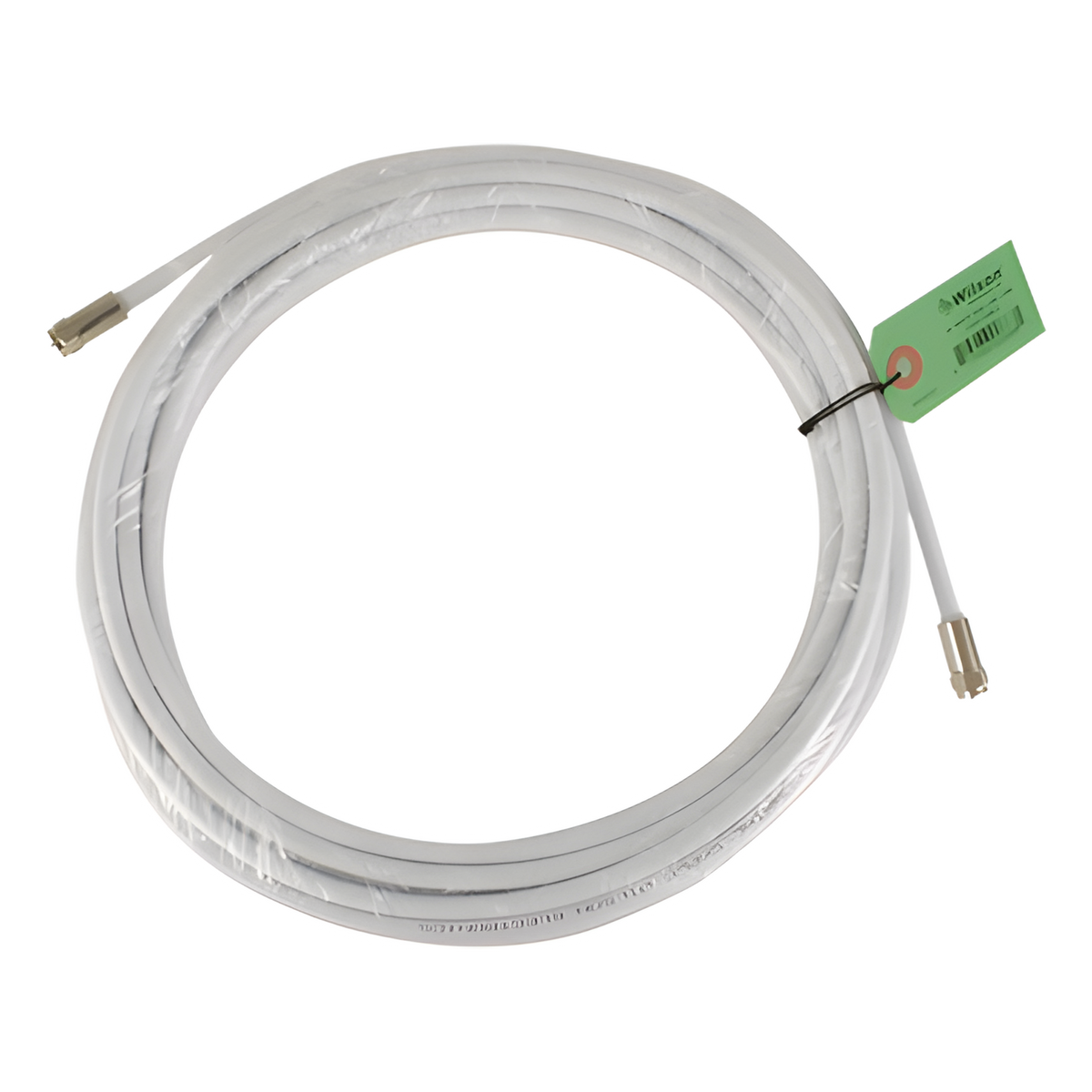 Jumper Coaxial RG-6 / 9.14 m (30 ft) / Conectores F Macho en Ambos Extremos / 75 Ohm / Color Blanco