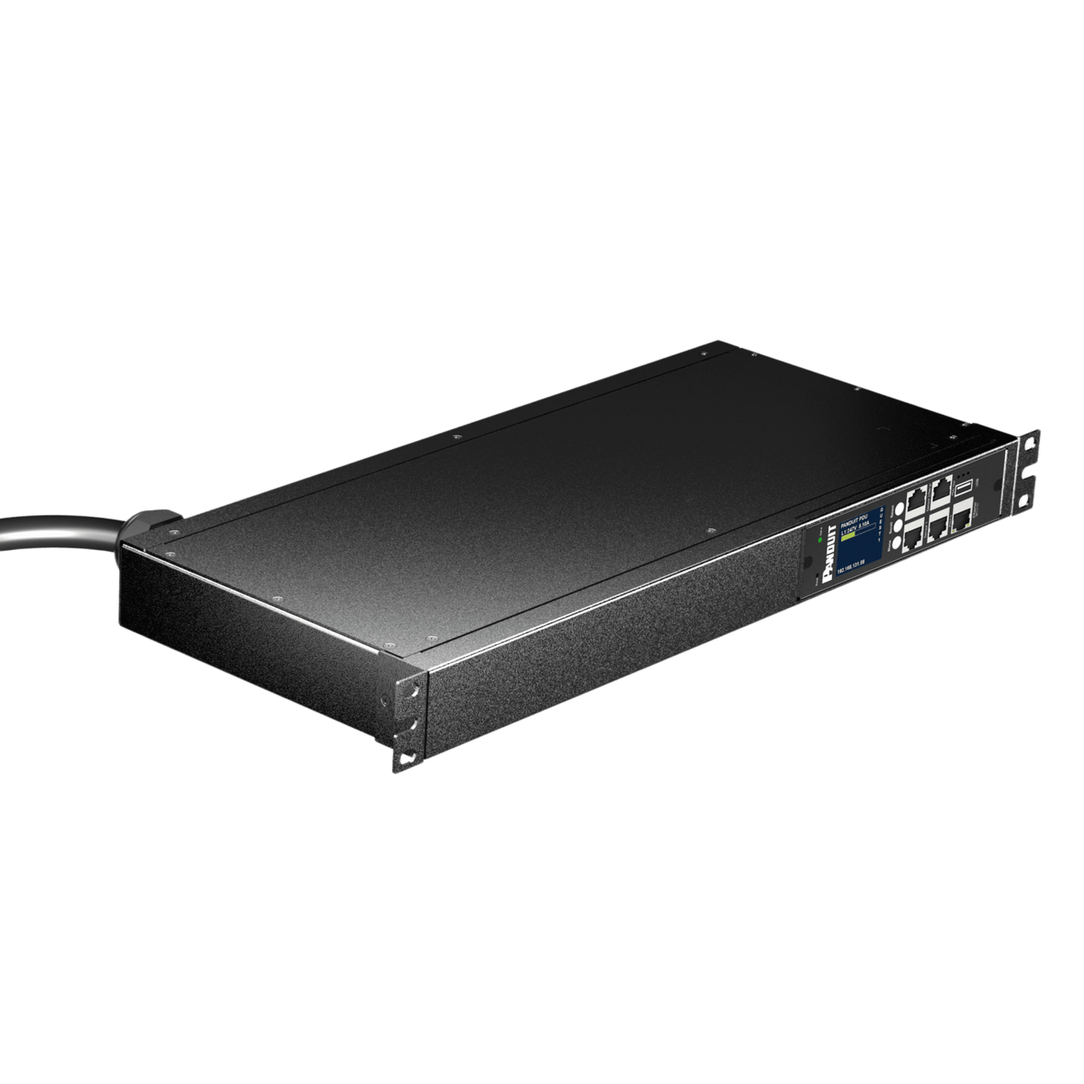 PDU ES2P Monitoreable (MI) para Distribución de Energía, Enchufe de Entrada NEMA 5-15P, Con 8 Salidas 5-20R, Horizontal 19in, 120 Vca, 15 Amp, 1UR