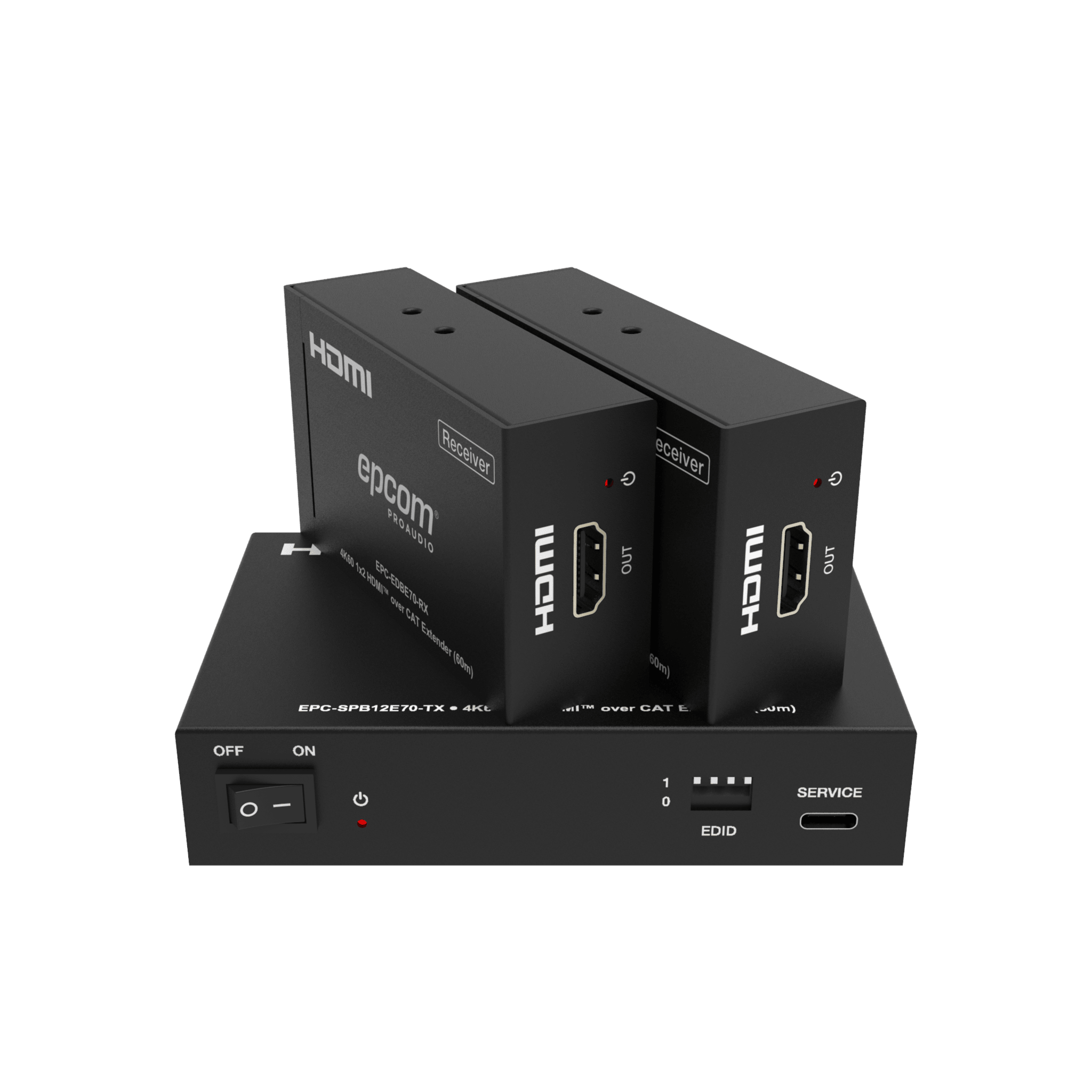 Splitter HDMI 1x2 | 4K@60Hz a 60m | 4K@30Hz a 70m | Cable Cat6 | EDID | HDCP 2.2 | Salida Loop