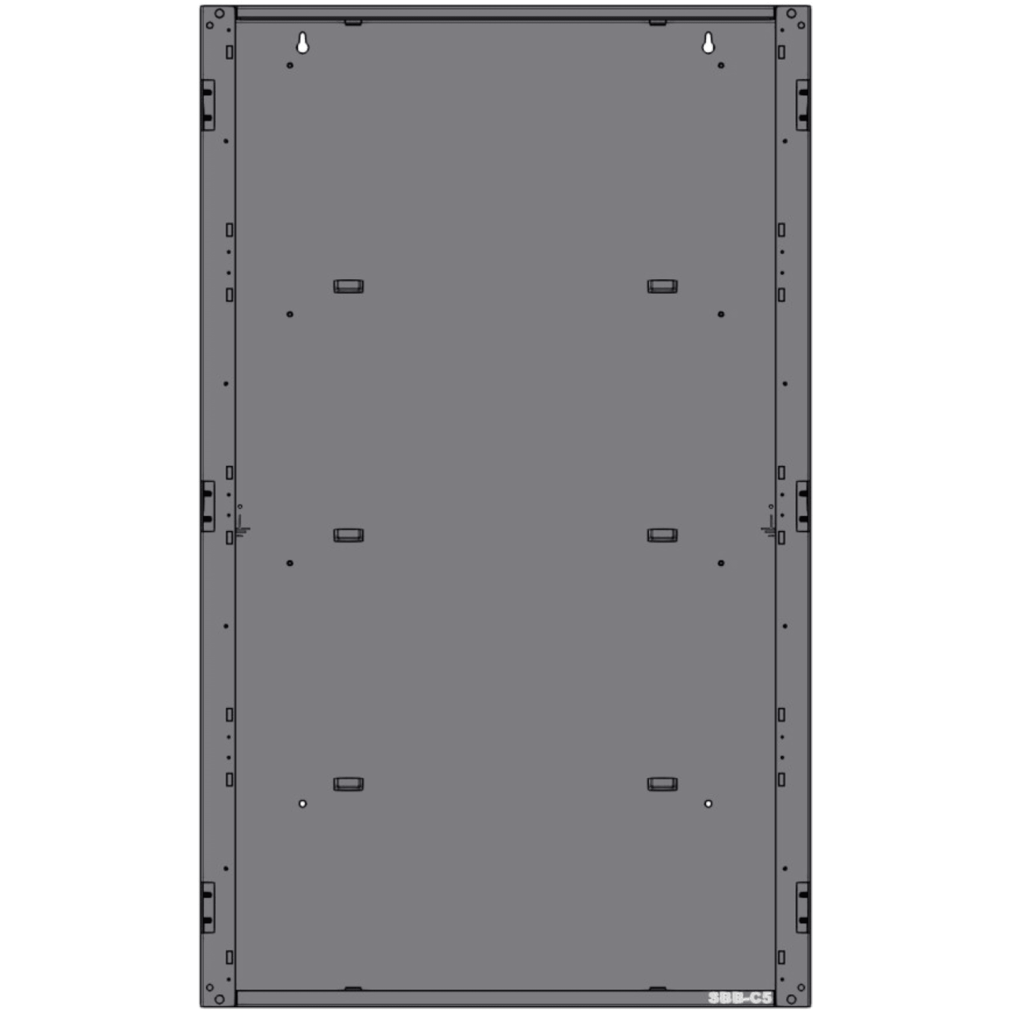 Caja trasera de tres niveles para gabinete de panel de alarma contra incendio, acero calibre 16, serie CAB-5