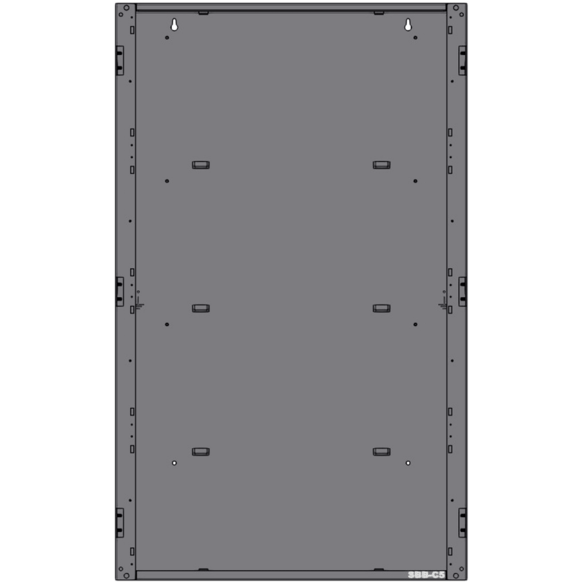Caja trasera de tres niveles para gabinete de panel de alarma contra incendio, acero calibre 16, serie CAB-5