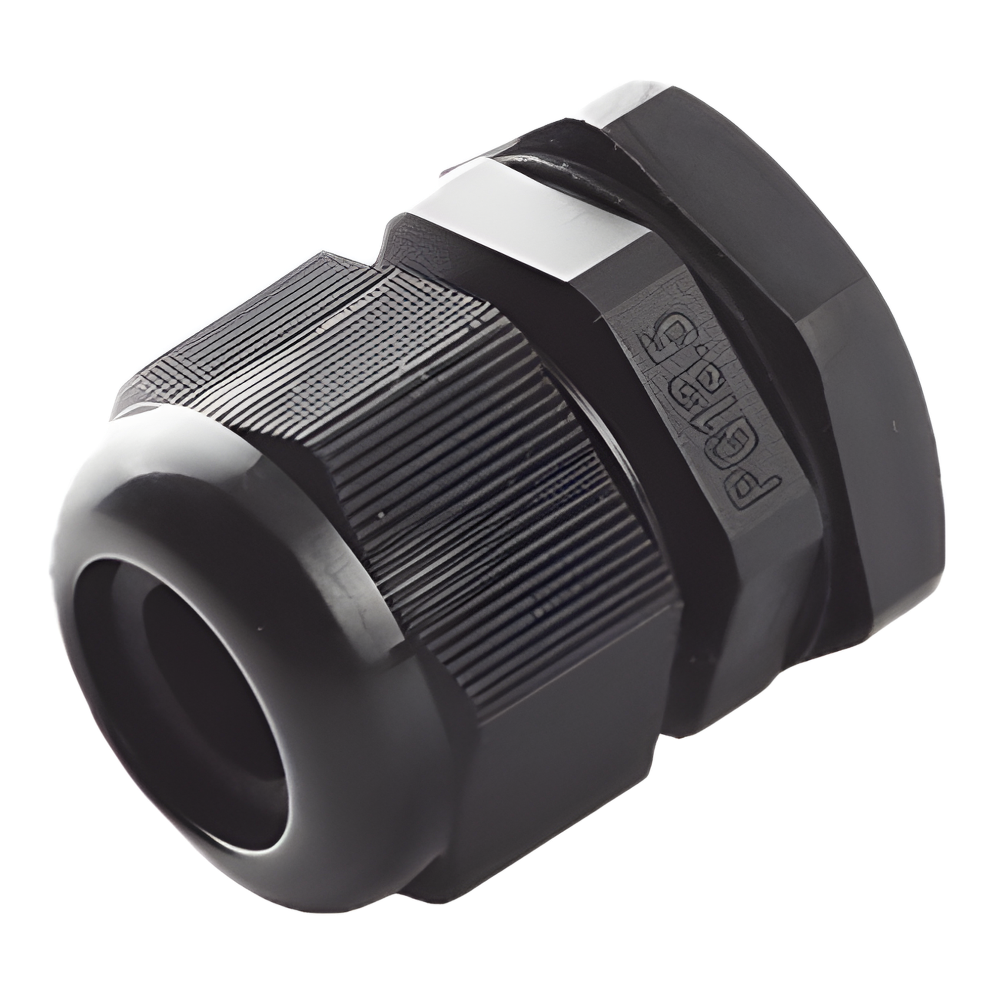 Conector Plástico Negro Tipo Glándula, para Cable de 6 a 12 mm de Diámetro.