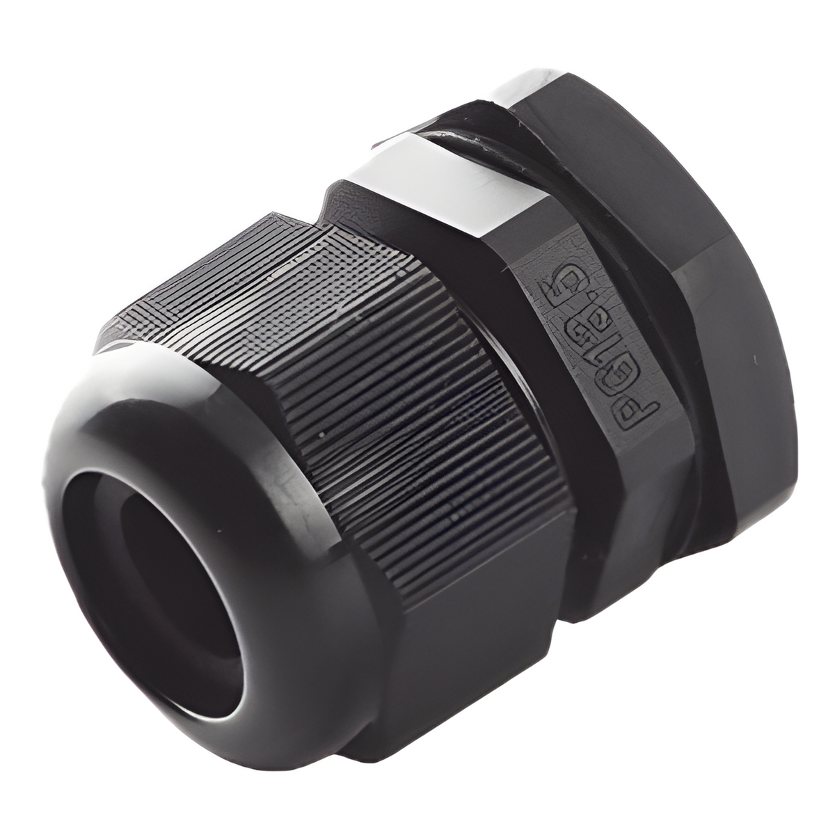 Conector Plástico Negro Tipo Glándula, para Cable de 6 a 12 mm de Diámetro.