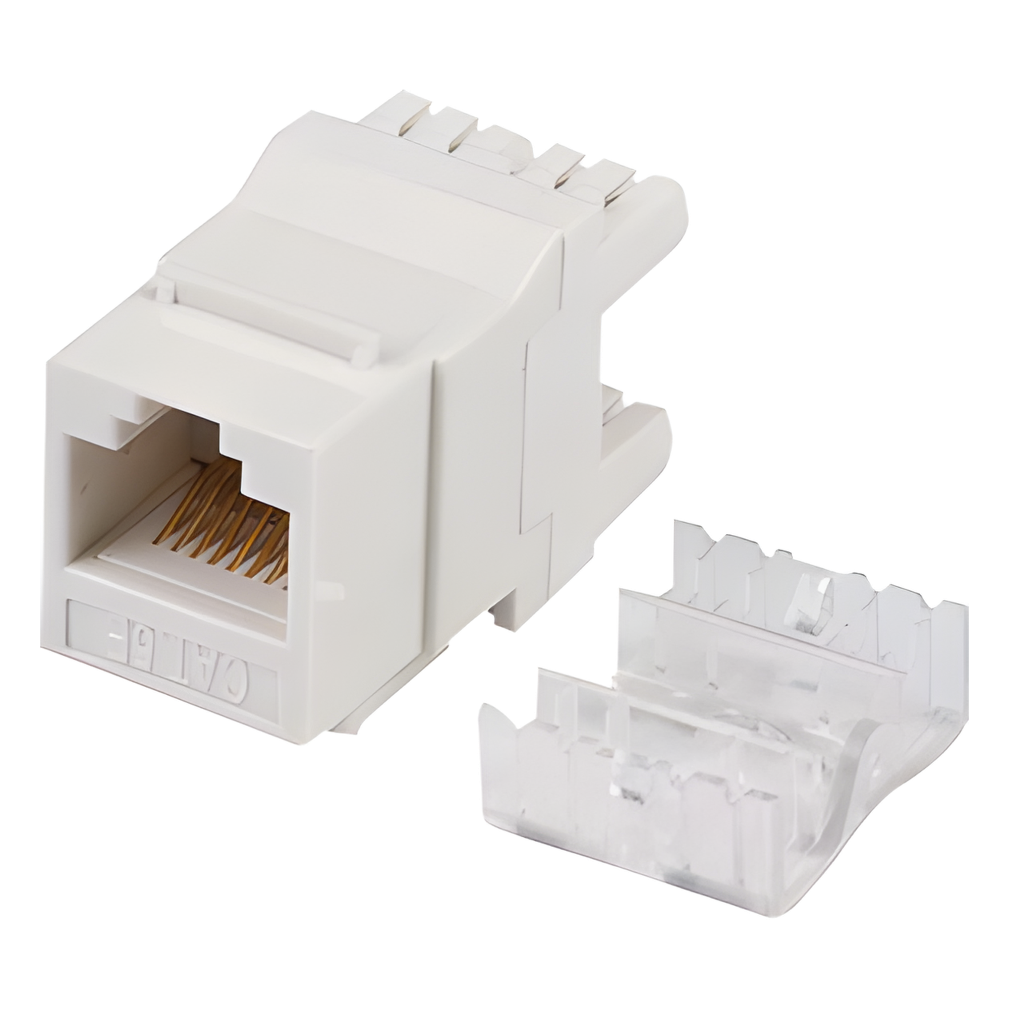 Módulo Jack Keystone Cat5e con Terminación en Ángulo 180 - Color Blanco