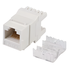 Módulo Jack Keystone Cat5e con Terminación en Ángulo 180 - Color Blanco
