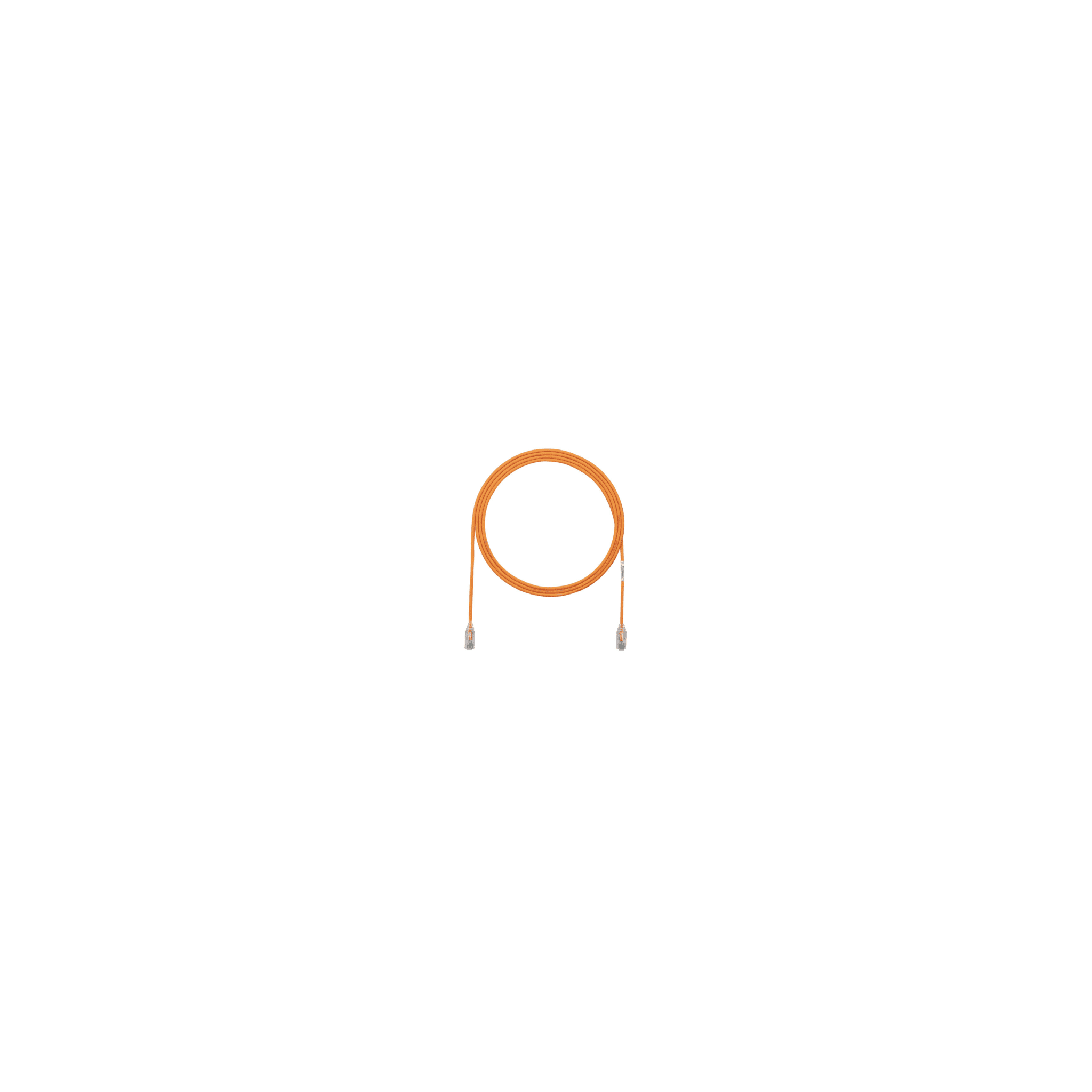 Cable de Parcheo TX6, UTP Cat6, Diámetro Reducido (28AWG), Color Naranja, 20.2 cm (8 Pulgadas)