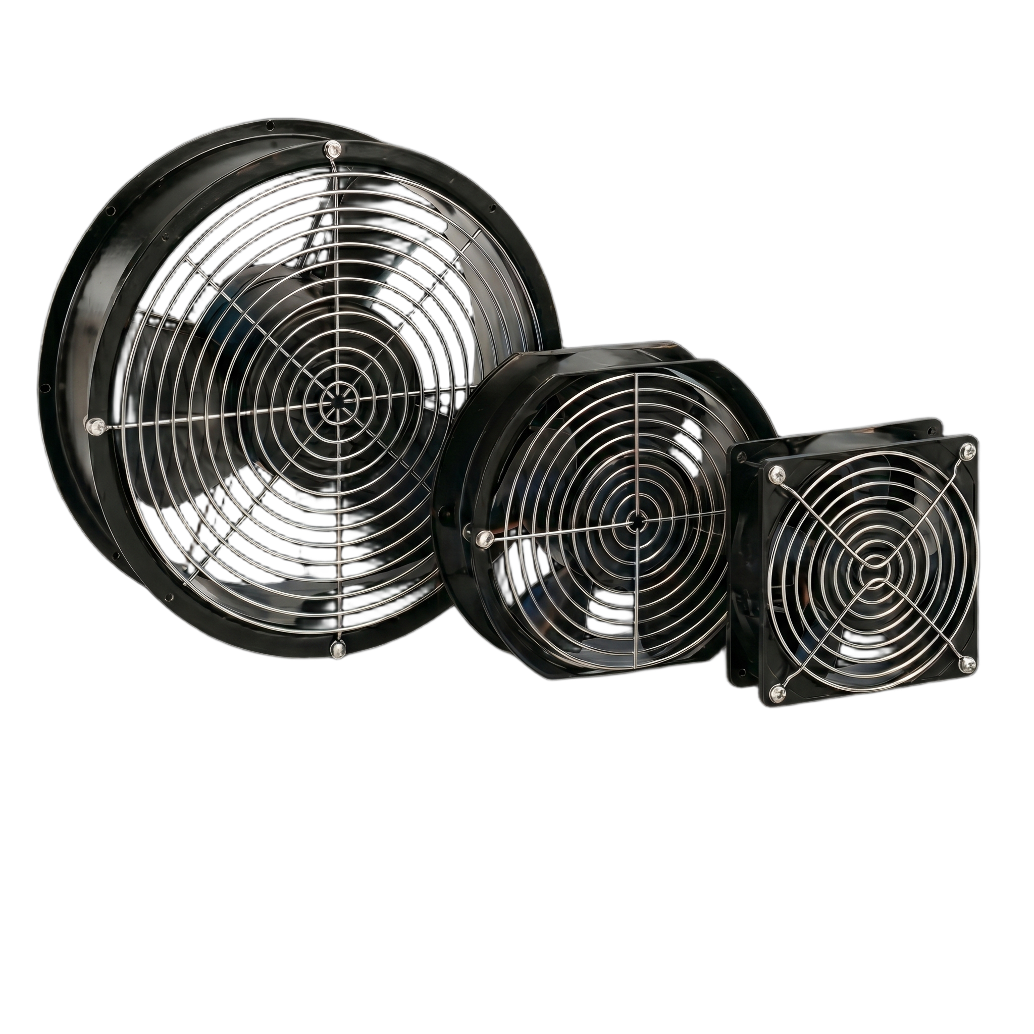 Ventilador Axial Compacto 6 Pulgadas / 115VAC / 240 CFM / Silencioso / Acero Negro / 50,000 Horas Operación