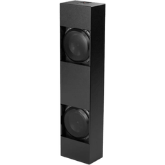 Subwoofer de Cine Personalizado / Dual 13.5″ / Carcasa Sellada Profunda 9″ (229 mm) / Dimensiones 1504 x 356 x 229 mm (59.20 x 14 x 9 in) / Potencia RMS 2000 W / Respuesta de Frecuencia 22 Hz-150 Hz / Acabado Texturizado Negro / Rejillas Inclu