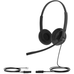 Diadema Alámbrica YHS34 Dual de Yealink QD a RJ9 con Almohadillas de Esponja