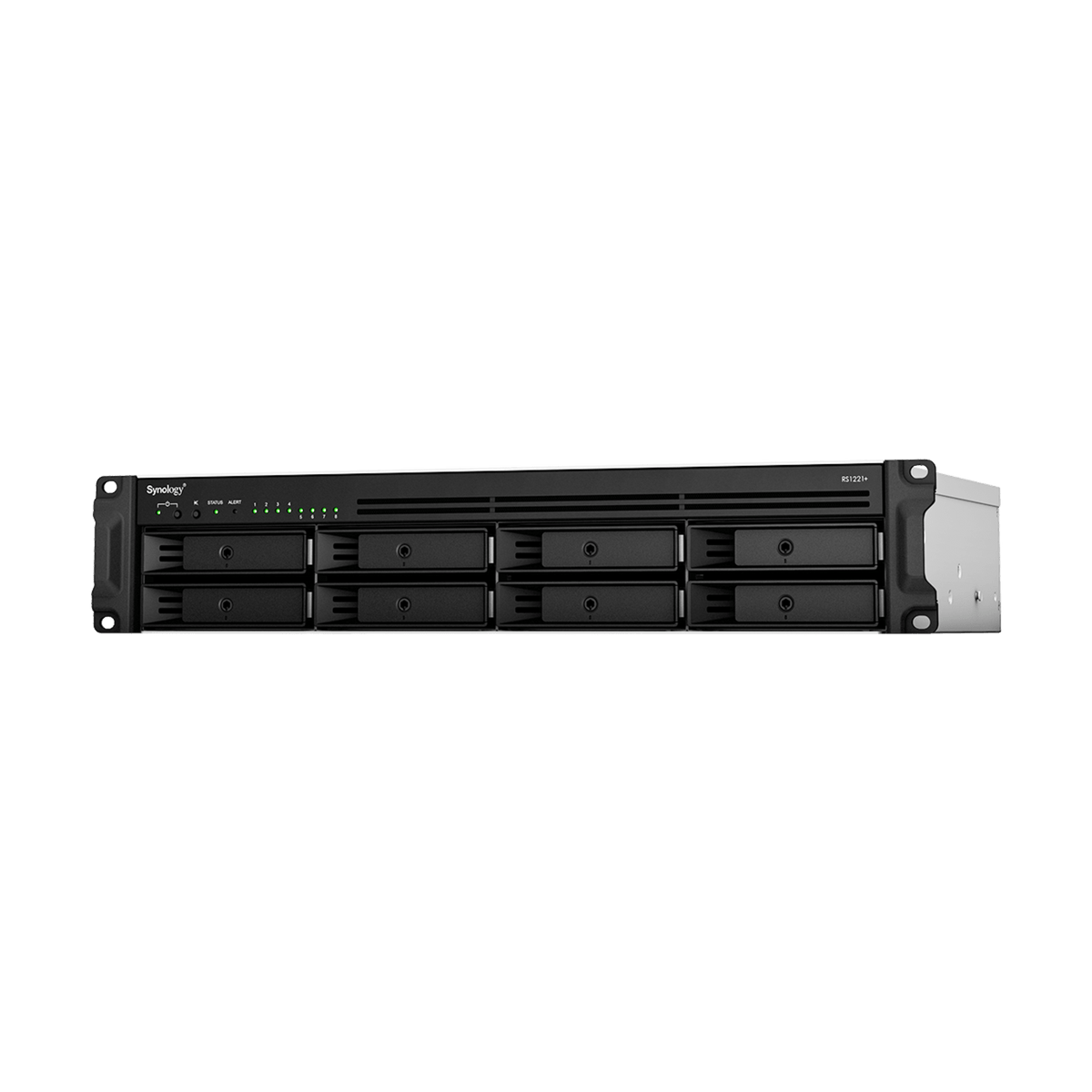 Servidor de Almacenamiento en Red RackStation RS1221+ | 8 Bahías | Expansión a 12 Bahías | CPU AMD Ryzen V1500B | 4 GB DDR4 ECC | RAID Soportado | 10/25GbE | Synology High Availability | Protección de Datos Integral.