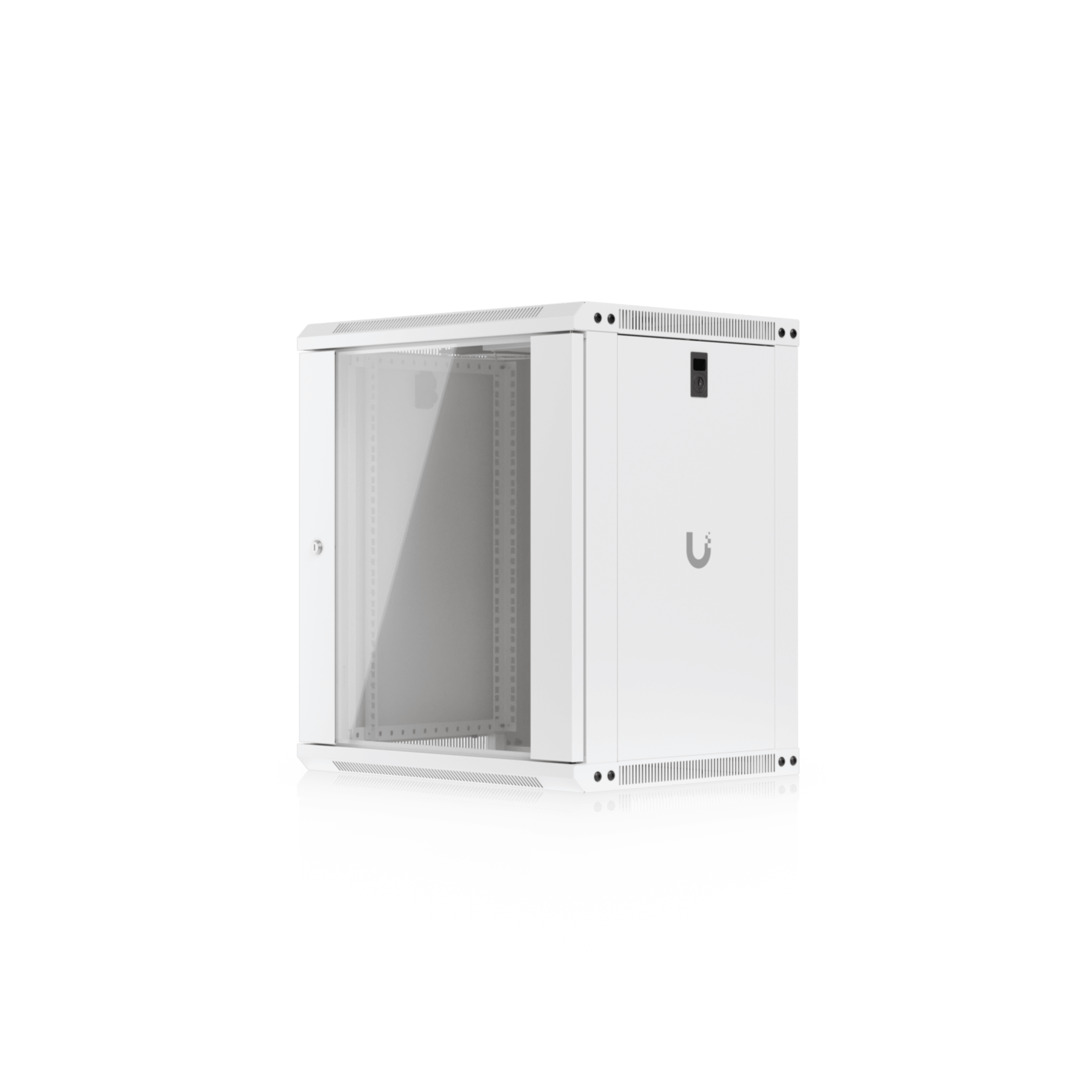 UACC Rack Cabinet 12U (550 x 450 mm) - Gabinete Cerrado para Montaje en Pared con Puerta de Vidrio Templado, Totalmente Ensamblado con Ventiladores Integrados y Paneles Removibles